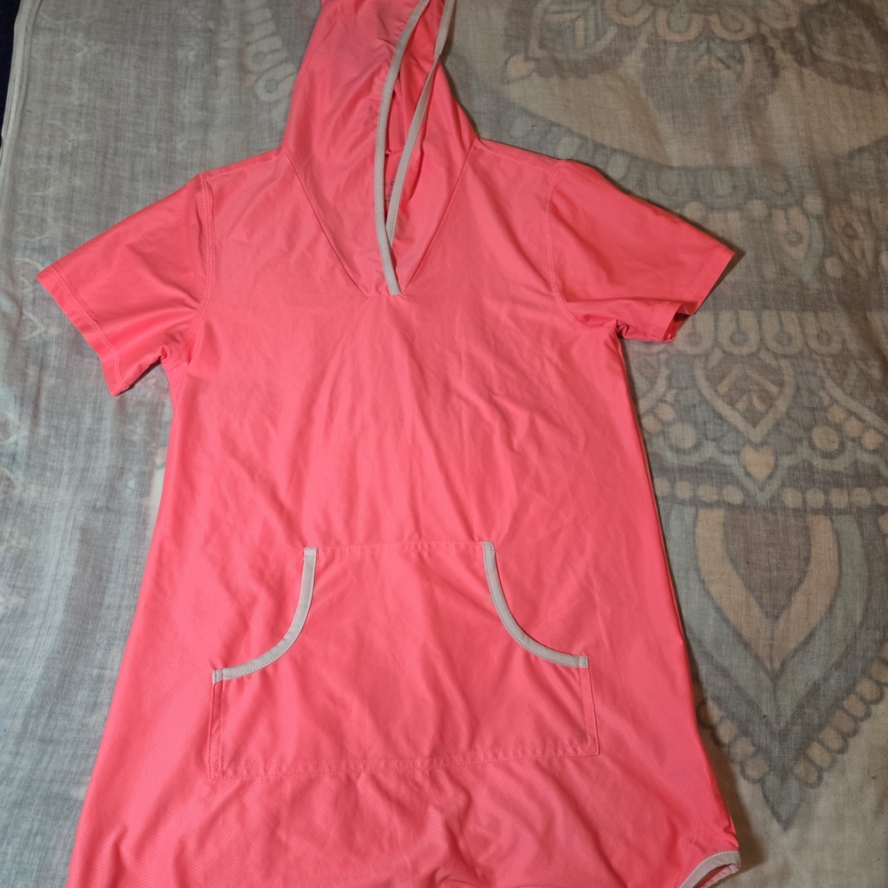 Free Country Kids Pink Hooded One Piece Cover-up, Large.  NWOT